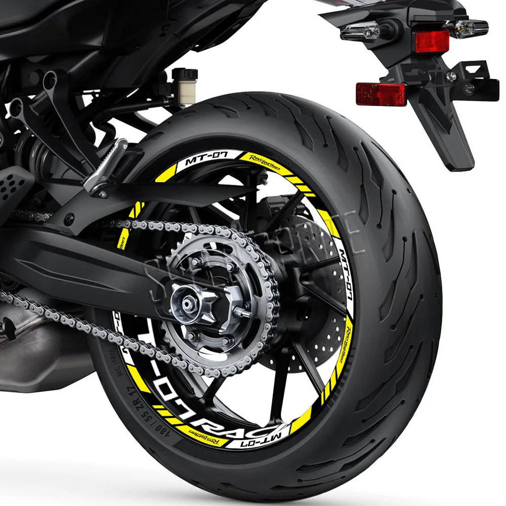 

For MT07 MT-07 mt 07 Reflective Motorcycle Accessories Wheel Sticker Hub Decals Rim Stripe Tape Decorative Waterproof