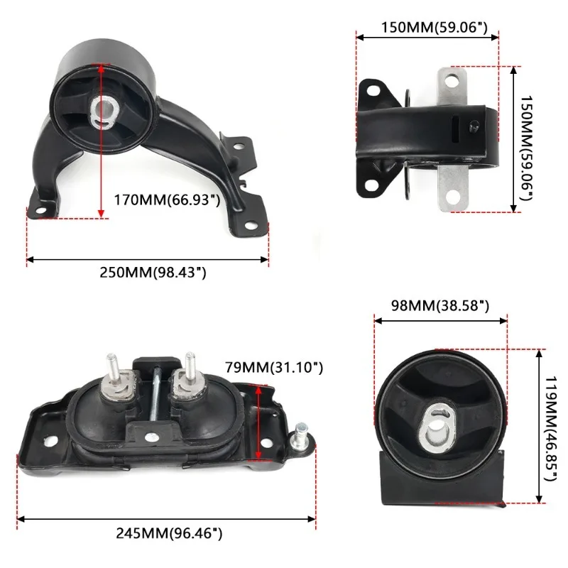 4PCS Engine Motor Mount Set A5665 A5480 A5589 A5577 For 2011–2020 3.6L Grand Caravan Town & Country