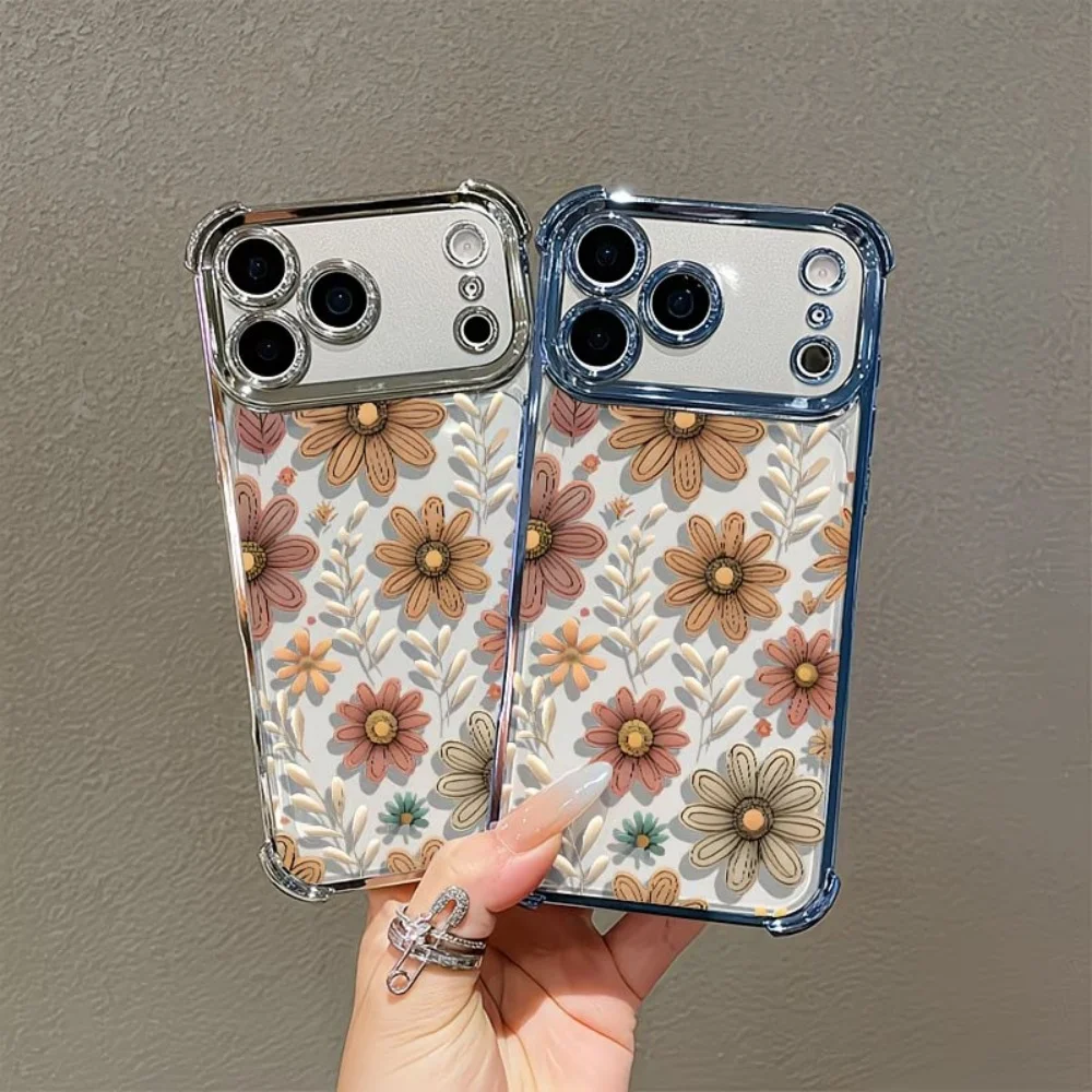 Beautiful floral pattern Anti-Slip Phone Case For iPhone 17 16 15 14 13 12 11 Pro Max Plus Air 17e 16e Reinforced Corners Cover