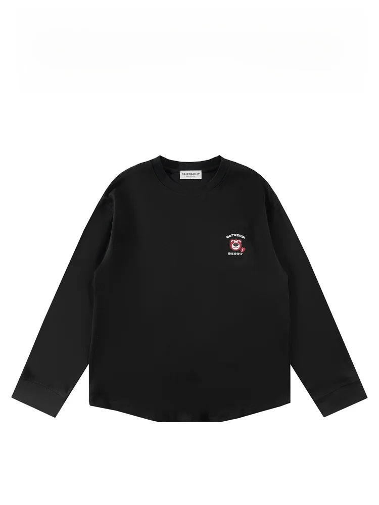 

Casual Faionable round Ne Sweatirt Bear Design Cute ex Autumn Winter New Sle Versatile Cotton Polyester Blend irt