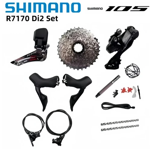Shimano Di2 105 R7170 pieza electrónica juego de frenos de disco hidráulico desviador delantero R7150 2x12s RD-R7150 CS-R7100 DN300 Di2 Set