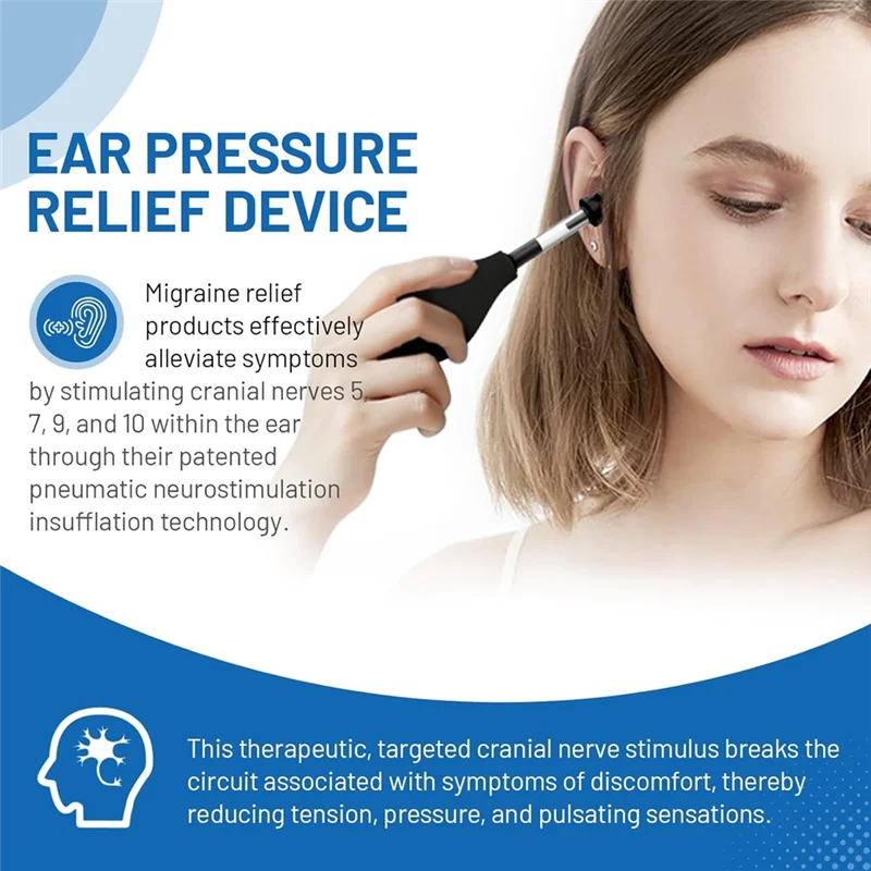 A74E-Silicone Ear Pressure Balance Tool สําหรับบรรเทาอาการปวดหัว, อุปกรณ์ลดความตึงเครียดแบบพกพาหู