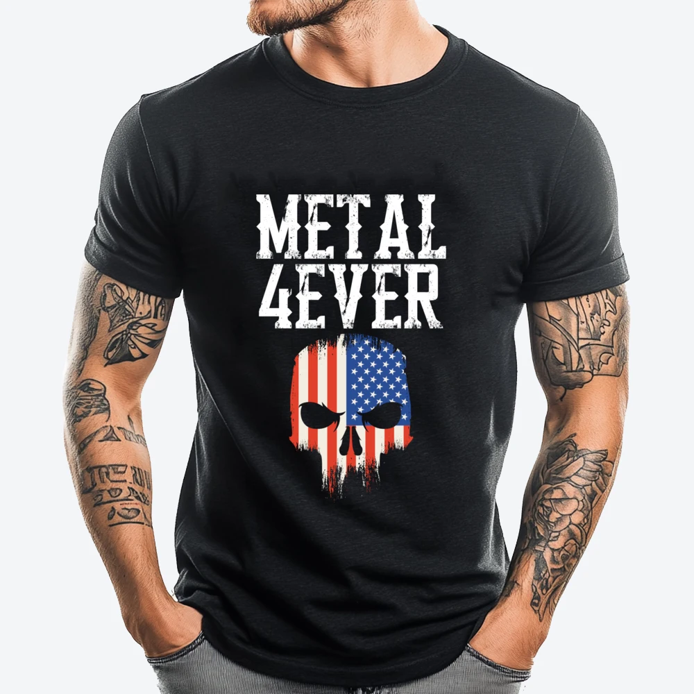

Metal Forever Heavy Death Black Metal Black Graphic Tees Funny Gifts Korean Cotton Graphic Tees Adult Man Clothes Vintage