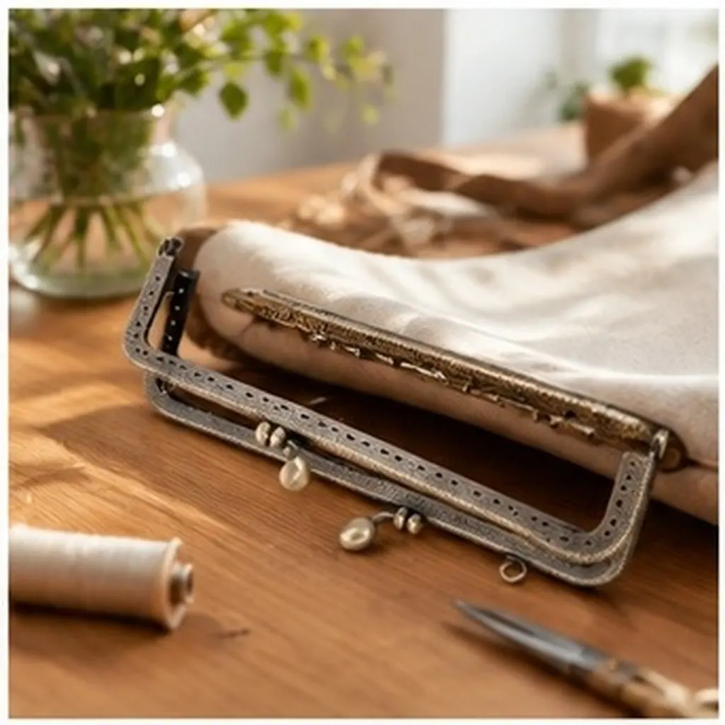 18Cm Square Embossed Water Dripper Clutch Frame Purse Frame DIY Handbag Accessory Lightweight Rust Resistant Metal Lock Craft