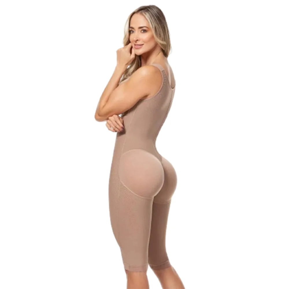 Fajas Colombianas alta compressão completa corpo Shapewear, peito envoltório macacão sem mangas para pós-parto, emagrecimento bainha barriga