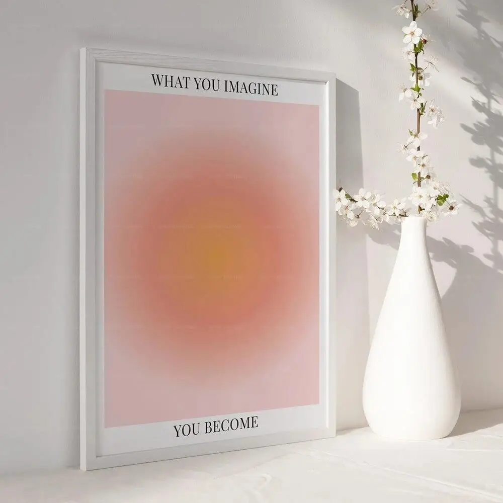 Nordic Aesthetic  Aura Energy Spiritual Gradient Y2K Affirmation Wall Art Canvas Painting Posters For Living Room Home Decor