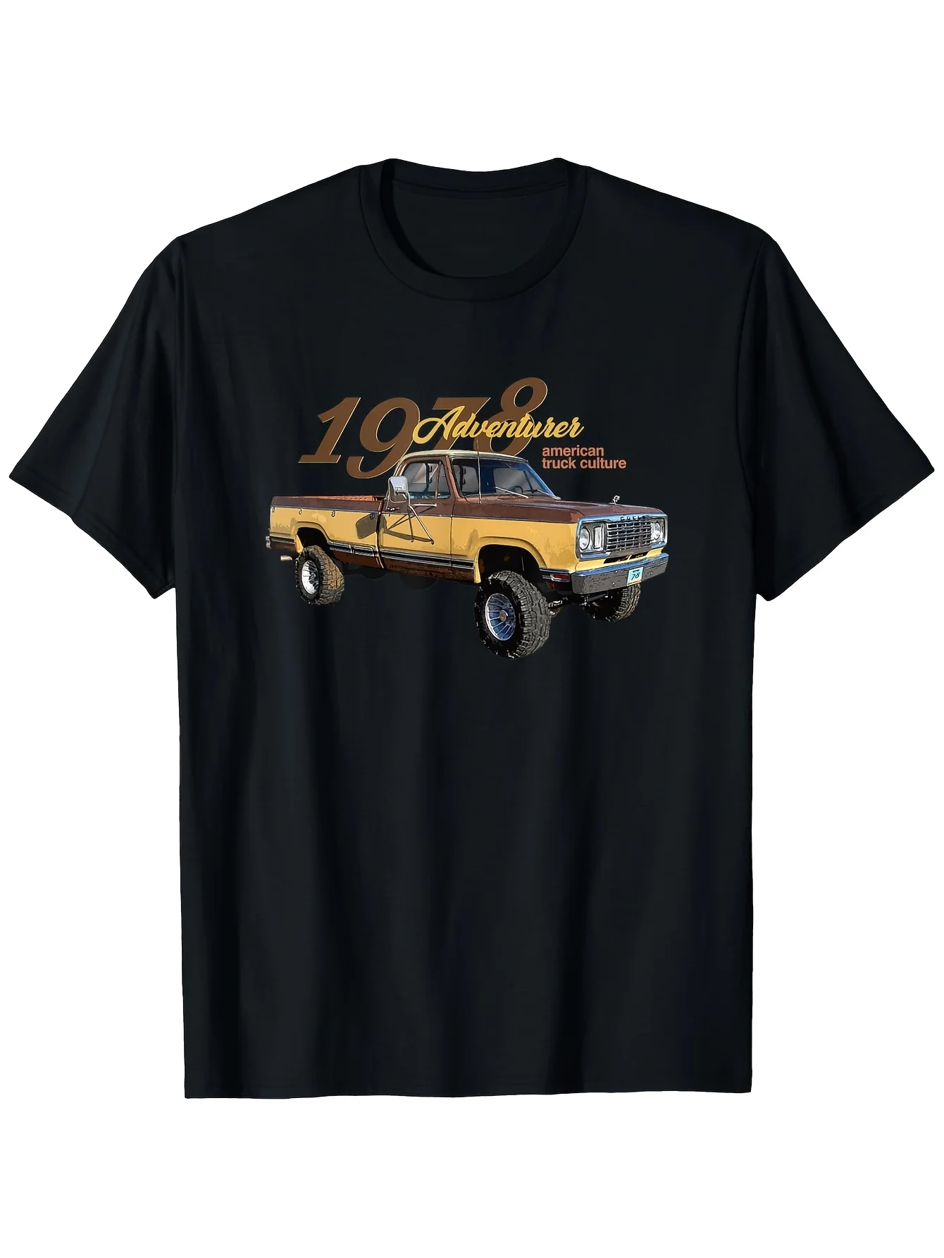 Top Picklocalmen'S And Women'S Vintage 1978 Pickup Truck T-Shirt - 100% Soft Breathable Retro Tee with Black Yellow Vintage - Id