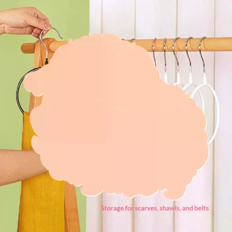 Scarf Hanger Multi-functional Ring Single Plastic Coated Non-slip Towel Rack Storage Simple Tie No Fall Space Save