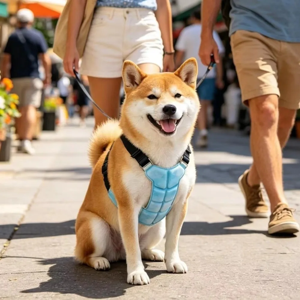 PCM Technology Pet Cooling Vest Padded Design Reflective Stripes Dog Cooling Harness Physical Cooling Breathable Pet Ice Vest