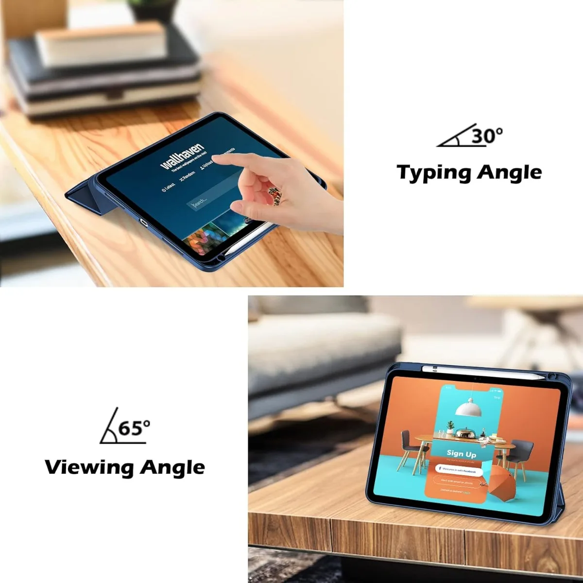 for iPad (A16) 11th Generation 11 Inch 2025/10th Generation 10.9 Inch 2022 Case Pencil Holder,Case with Clear Back,Wake/Sleep