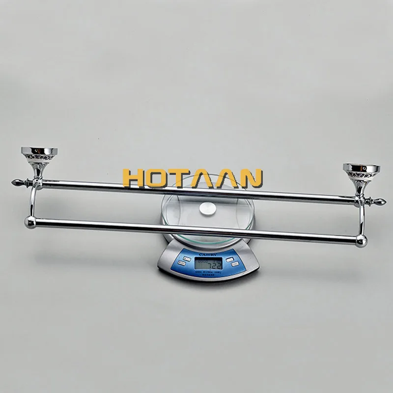 Verchroomd Wall Mounted Rvs Dubbele Handdoek Bars Badkamer Handdoek Hanger Badkamer Accessoires Handdoekenrek HYT-11898-C