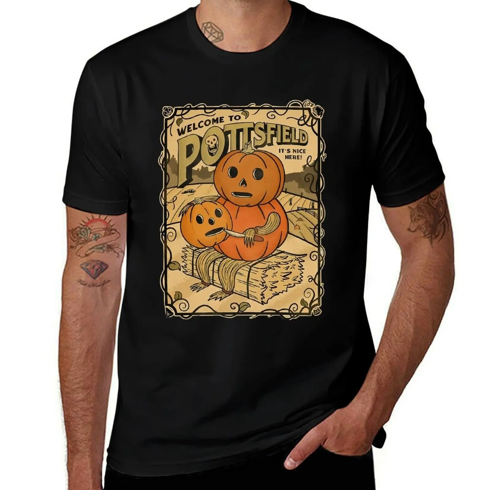 Welcome To Pottsfield It’s Nice Here Harvest Festival T-Shirt Casual Trendy Short Sleeve T-Shirt