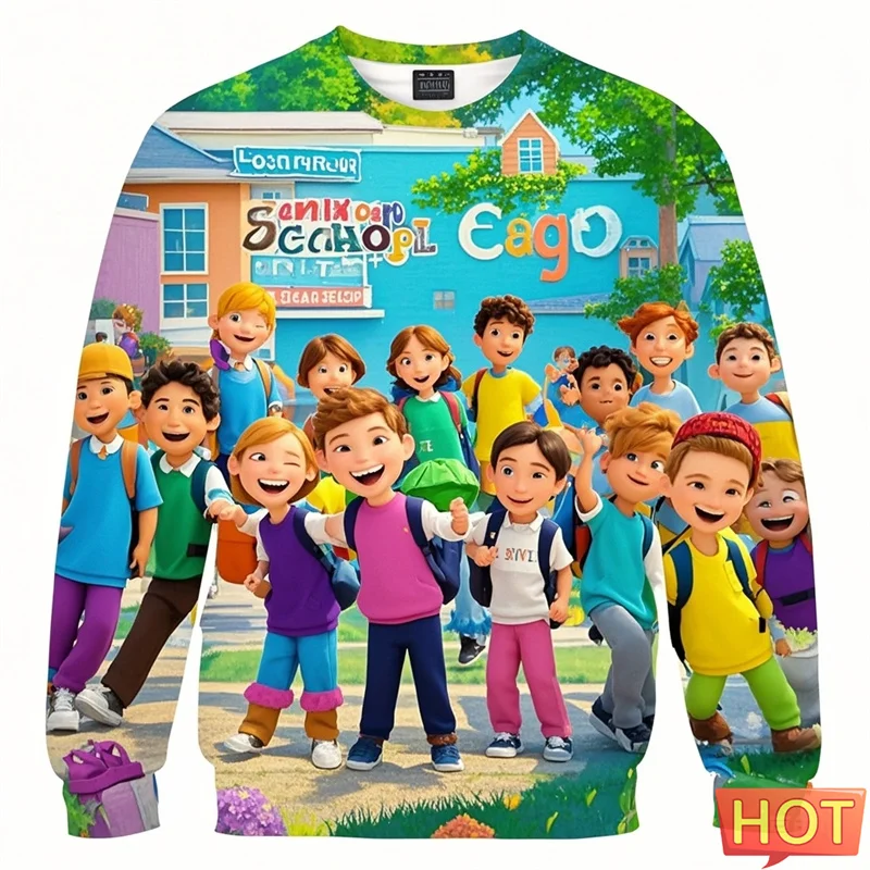 

BACK TO SCHOOL 3d Printed Sweatshirts Clothes Unisex Fashion O Neck Pullover Sportwear Children Boy Girl School Opening Tops