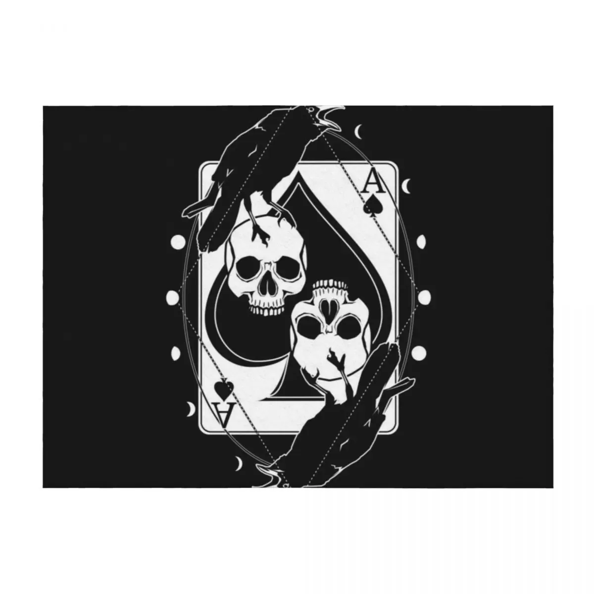 

Ravens, Skulls and the Ace of Spades Throw Blanket valentine gift ideas Bed covers decorative Soft Beds Blankets