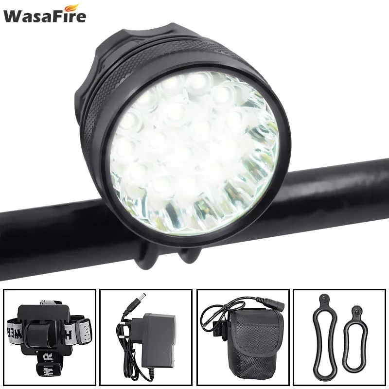 WasaFire 40000LM Bike Light 16* XML T6 LED Bicycle Front Light MTB Outdoor Night Cycling Lamp + Rechargeable 18650 Battery Pack