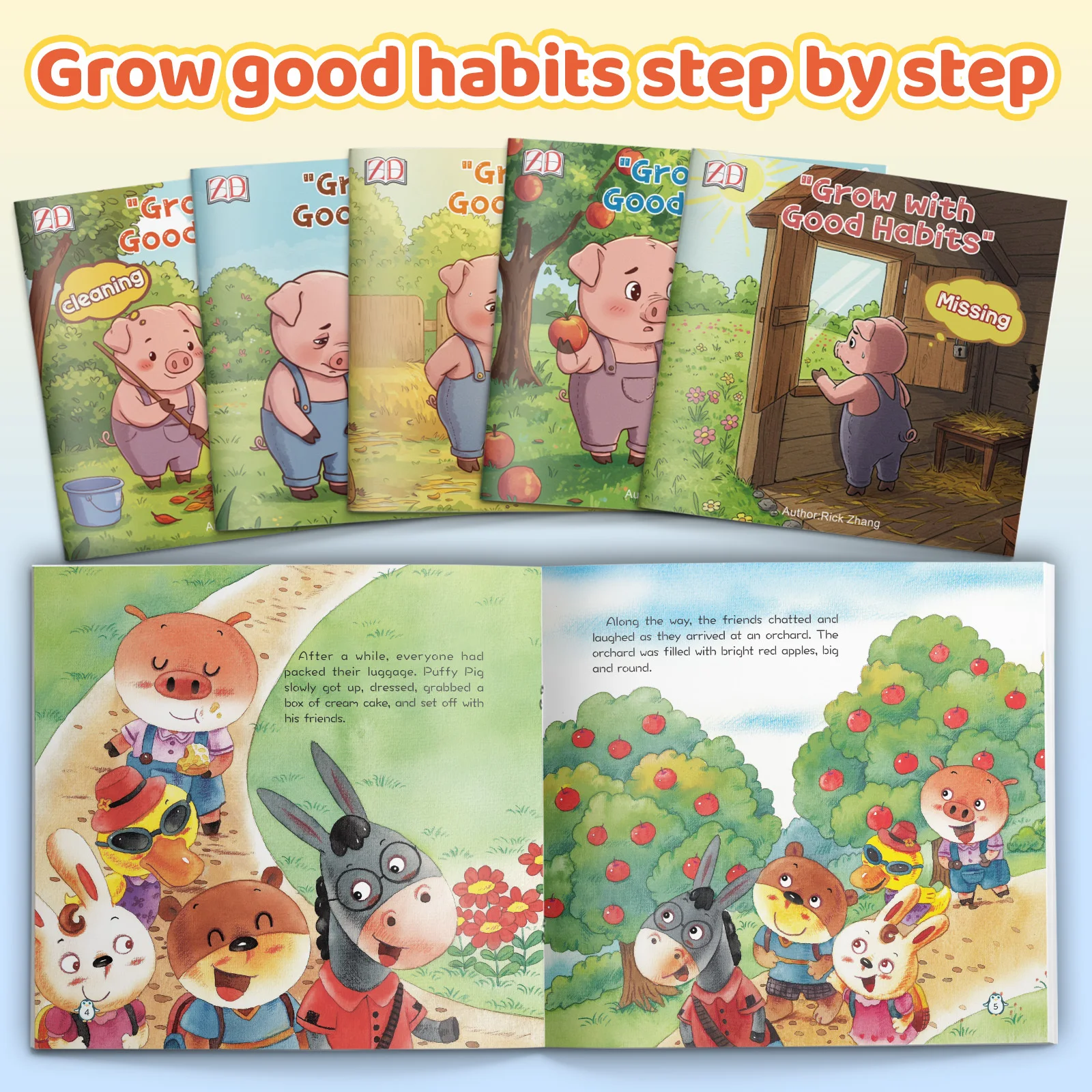 5-Book Good Habits and Character Building Set for Kids, Picture Storybooks About Honesty, Cleaning Up, Friendship Challenges