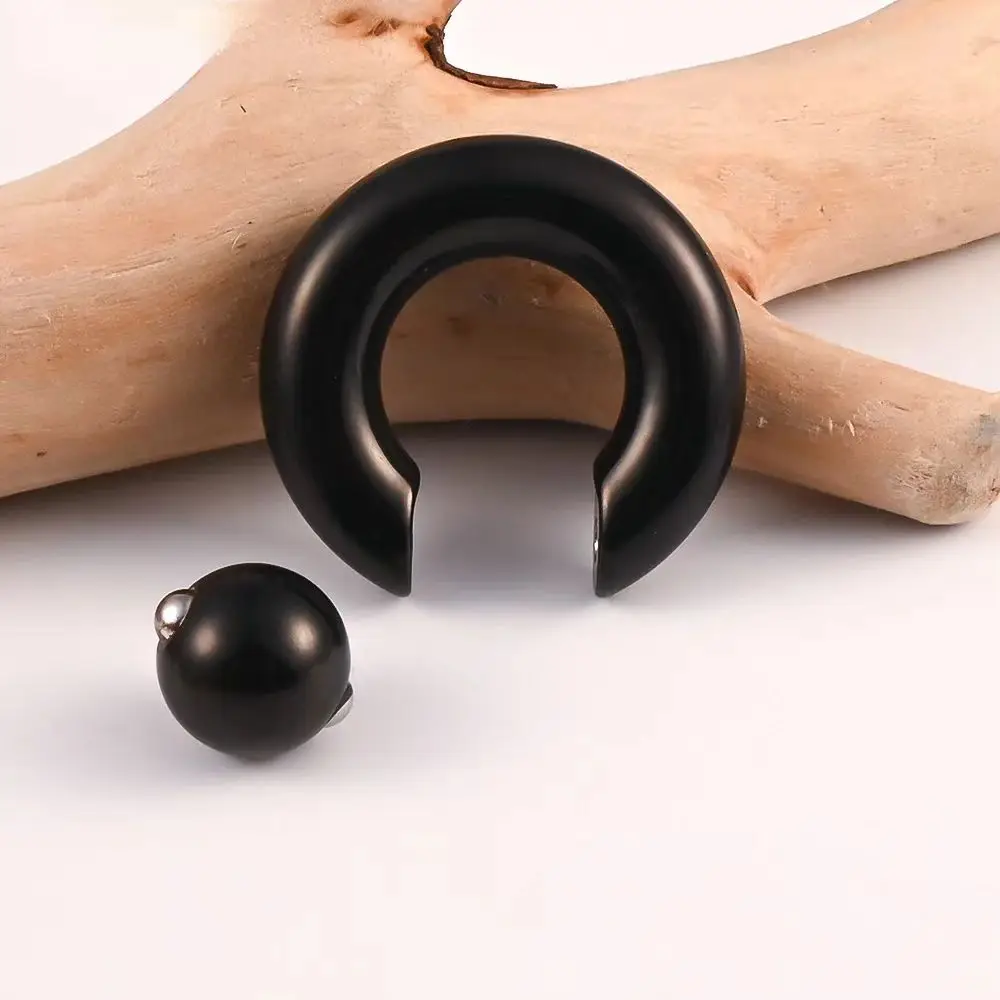 1pcs Ear Plug Tunnels Stainless Steel  Captive Hoop Ear Gauges Round Ball  Nose Septum BCR Ring Piercing Body Jewelry