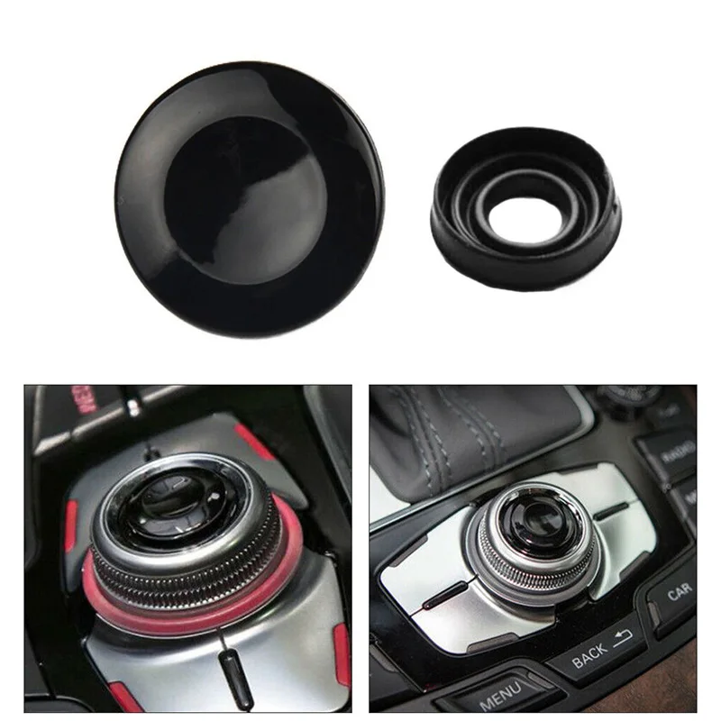 

2Pcs Plastic&Rubber Car Interior Multi Media Button Cover Sealing Ring Kit 8K0998068 8K0998068A For Audi A4/Q7/S4 2010-2015