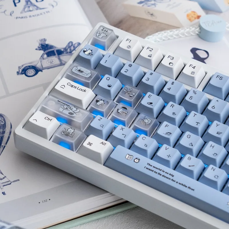 Workplace Bull Horse Fox Theme Keycaps Set PBT+PC Cherry Profile Custom Original Handmade Keycaps for Mechanical Keyboard Gift