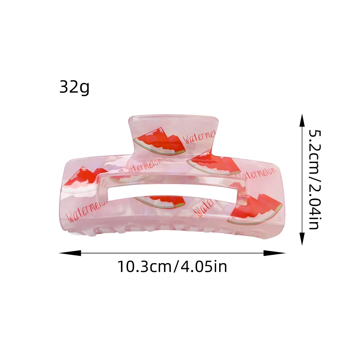 1 Uds. Pinza para el pelo de fruta iridiscente de 10,3 cm, Clip de tiburón en tonos caramelo, agarre antideslizante dulce para mujer, accesorio diario ligero