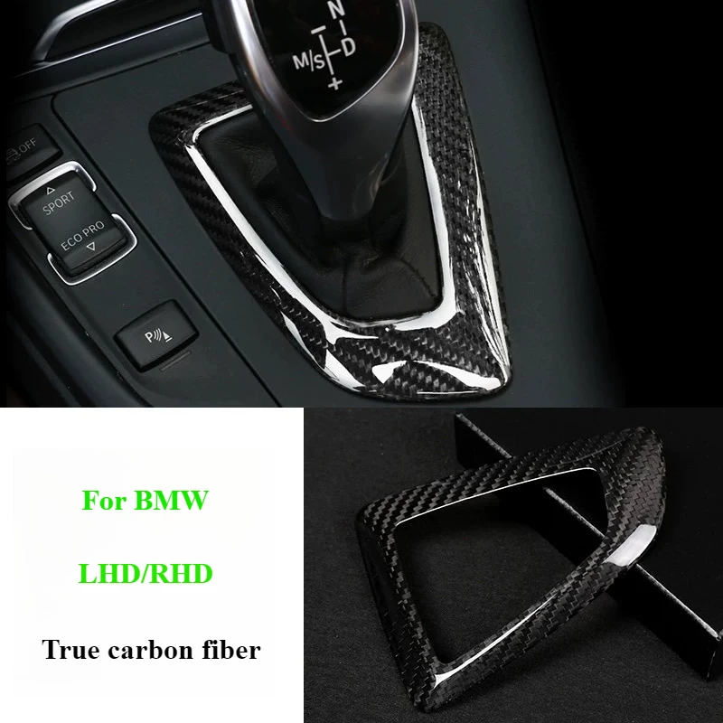 LHD & RHD Carbon Fiber For BMW 1 2 3 4 Series F20 F22 F23 F30  F31 F34 GT F32 F33 Car Console Gear Shift Panel Cover Trim