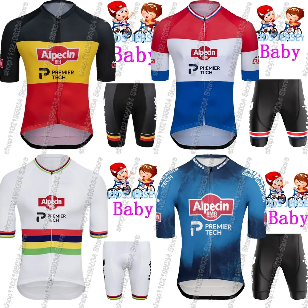 Conjunto de camiseta de ciclismo Alpecin Premier-Tech para niños, ropa de ciclismo para niños y niñas de los Países Bajos, camisetas para bicicleta de carretera, traje para bicicleta, 2026
