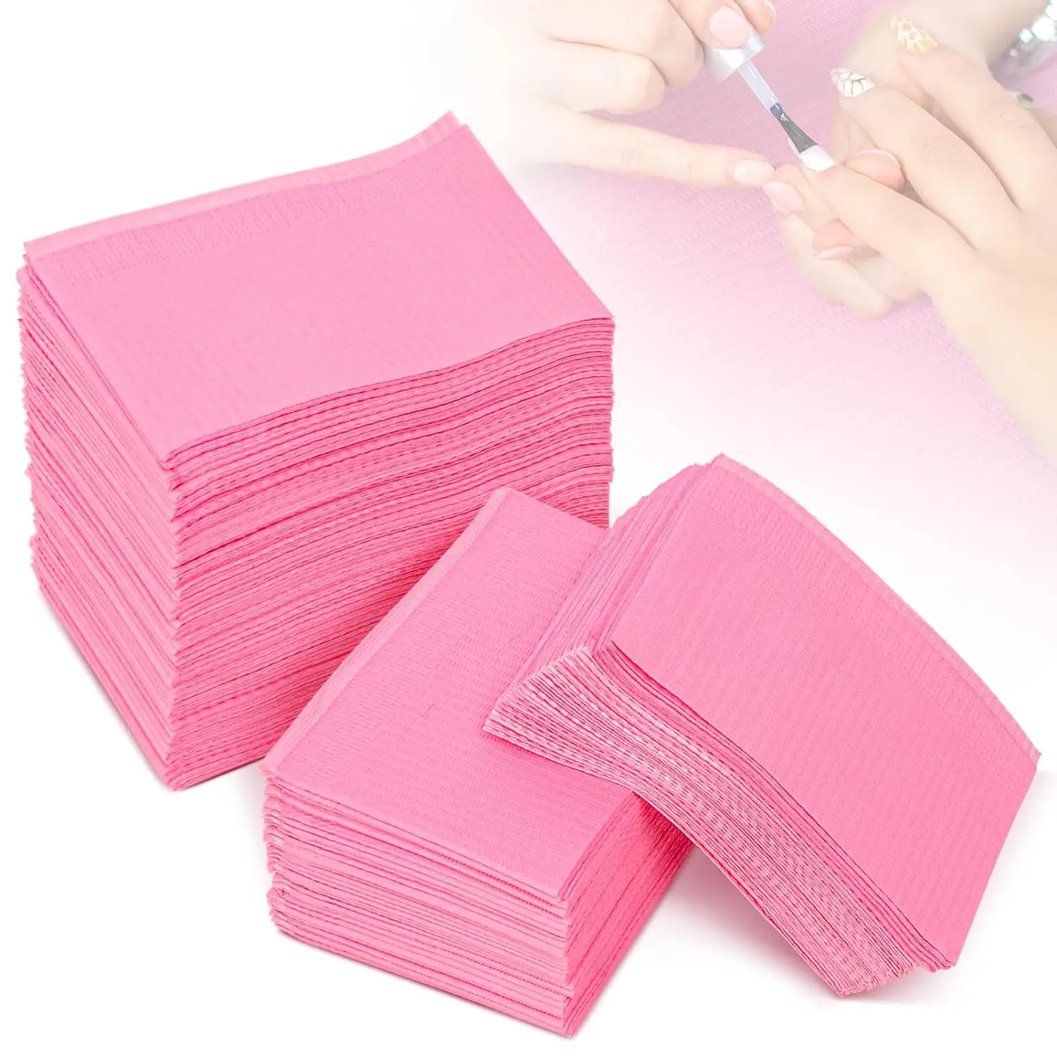 20Pcs Disposable Nail Table Towels Mat 33.02*45.72cm 3 Ply Foldable Table Mat Waterproof Nail Pad for Salon Practice Manicure