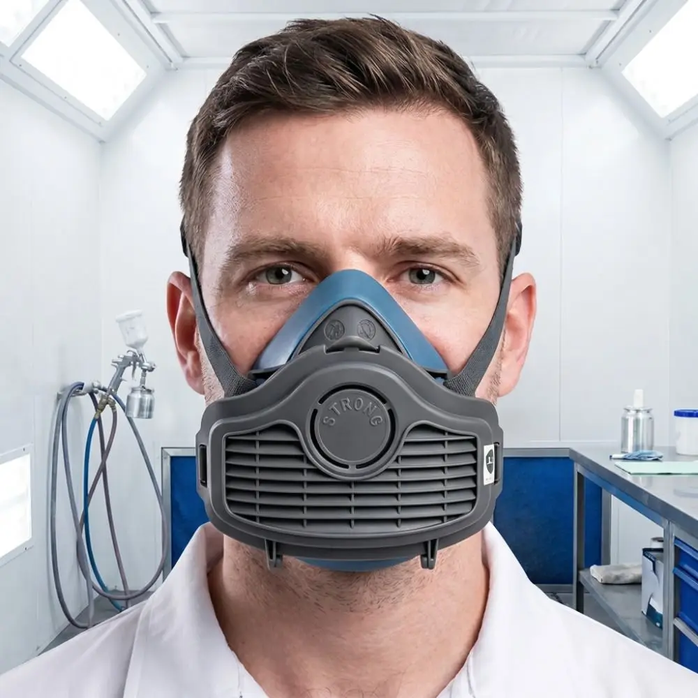 Silicone Material Silicone Dustproof Half Gas Mask Replaceable Filter Reusable Design Dust Respirator Self-Priming Filter Safety
