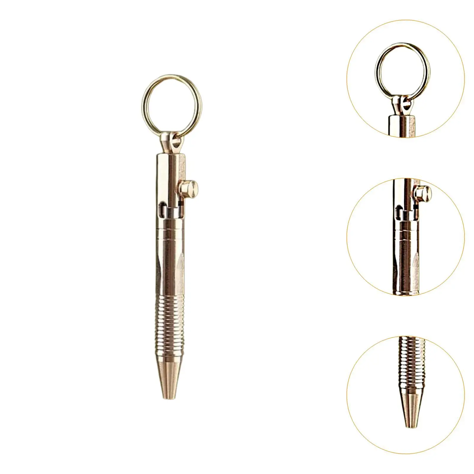 Mini Ballpoint Pen Women Men Compact with Keychain for Working Travel Office