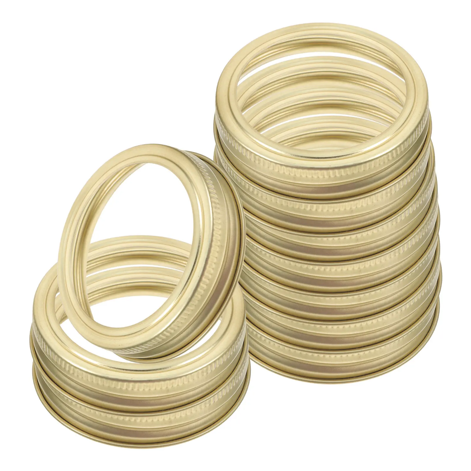 20Pcs Golden Tinplate Split-Type Mason Jar Rings Regular Mouth Canning Rings for Spices Jam Tea Coffee Sealing Airtight Food