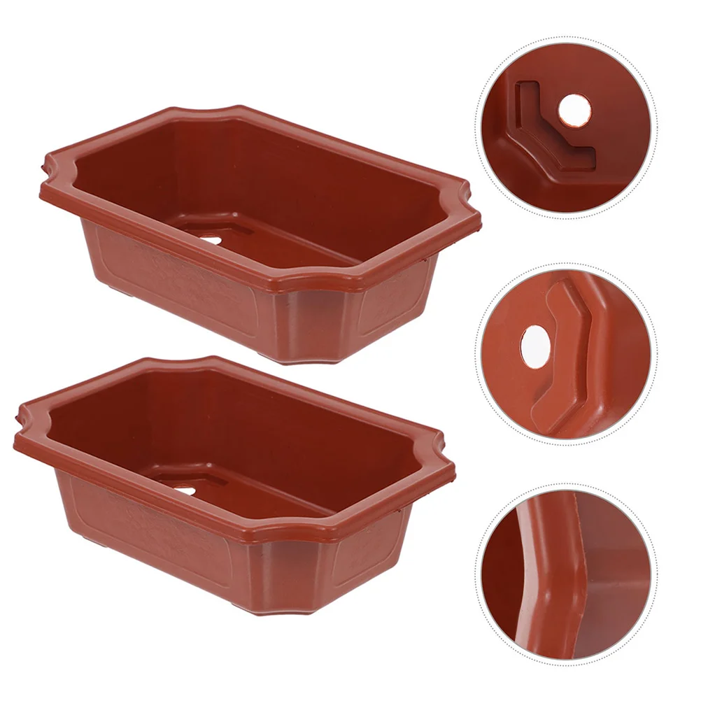 

5 Pcs Bonsai Pot Indoor Plant Pots Flower Stand Balcony Imitation Ceramic Holder Plastic