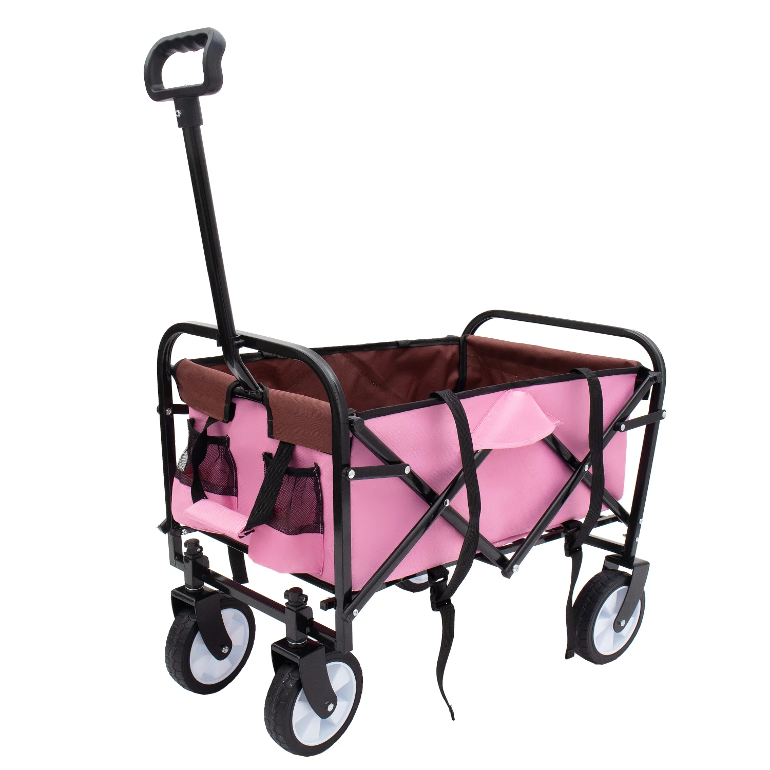 

Collapsible Foldable Wagon Cart with strapping system Folding Beach Wagon Utility Cart Utility Wagon Grocery Cart for Camping Sh
