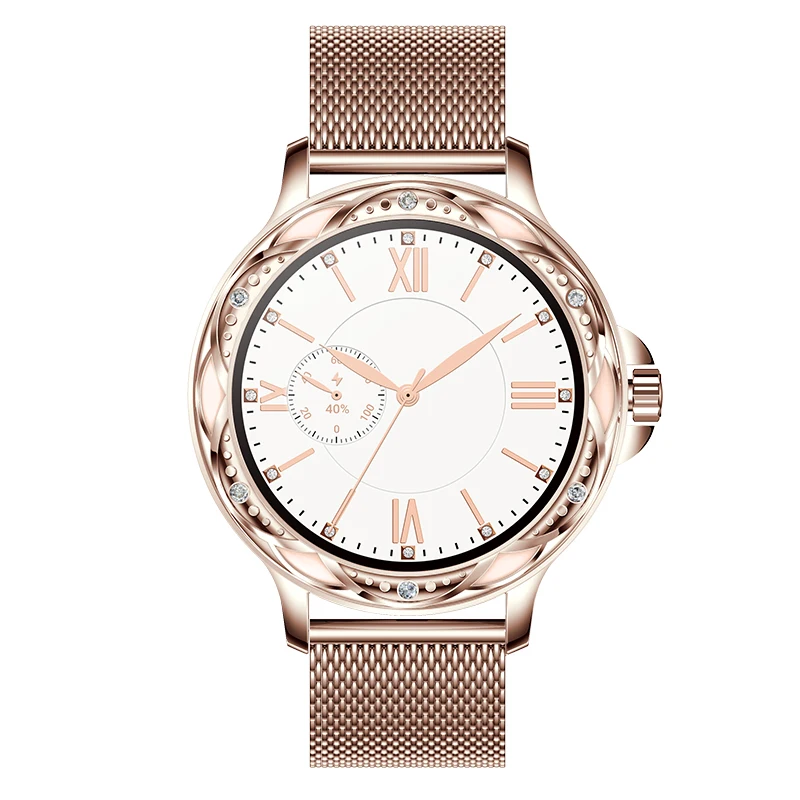 Reloj inteligente de moda para mujer, pulsera deportiva con llamada BT, presión arterial, oxígeno, CF12, 2023