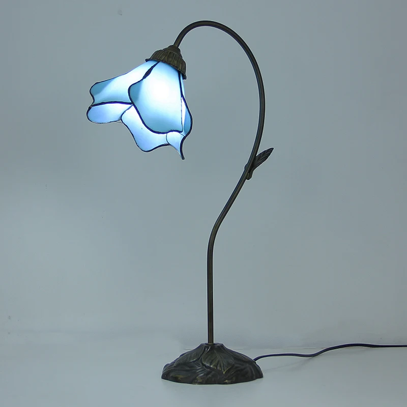 Tiffany Stained Glass Table Lamps for Living Room Bedroom Flower Desk Lamp Mediterranean Vintage Stand Light Fixtures Home Decor image 2