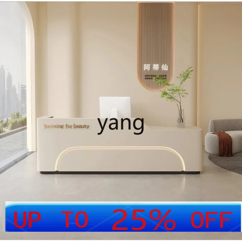 

LMM reception desk beauty salon company hotel modern simple paint special-shaped bar checkout page