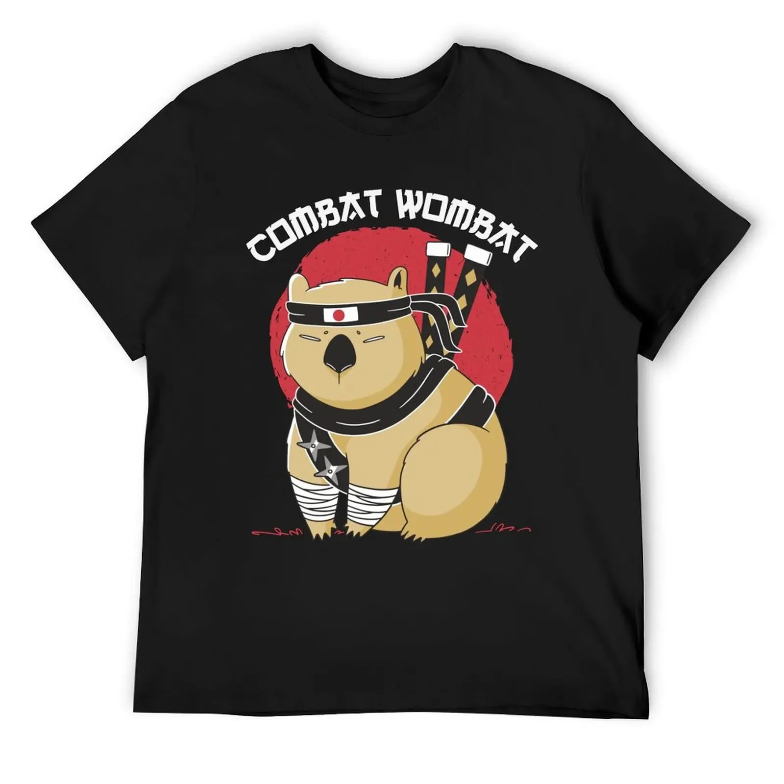 Funny Wombat Ninja Combat Wombat T-Shirt vintage graphic tee cheap stuff customizeds t shirt men 100℅ cotton