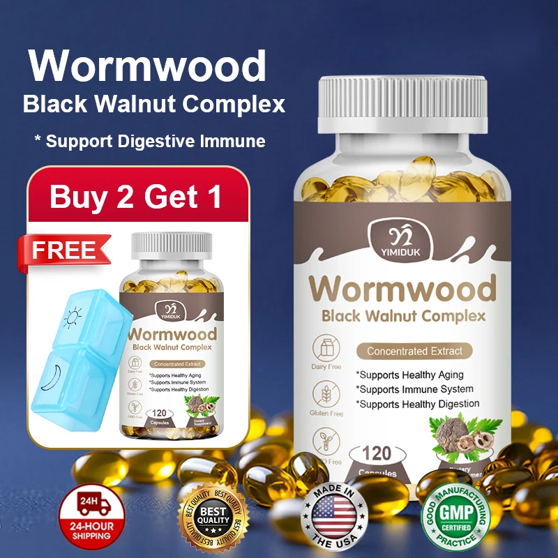 

High Potency Parasite Cleanse Capsules, Wormwood, Black Walnut, Supports Intestinal Cleansing, Detox & Gut Health for Adults