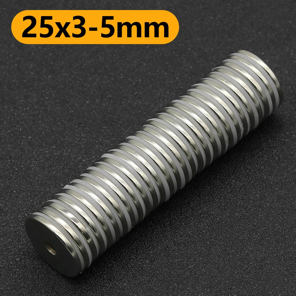 1~50Pcs 25x3-5mm N35 NdFeB Round hole Magnet Super Powerful Neodymium Magnets  Strong Permanent Magnetic imanes Disc 25x3hole5