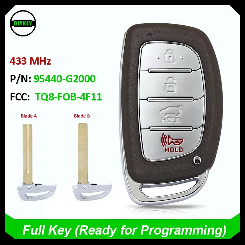 DIYKEY 95440-G2000 For Hyundai Ioniq 2017 2018 2019 433MHz ID47 Chip Smart Keyless Remote Car Key Fob FCC ID: TQ8-FOB-4F11