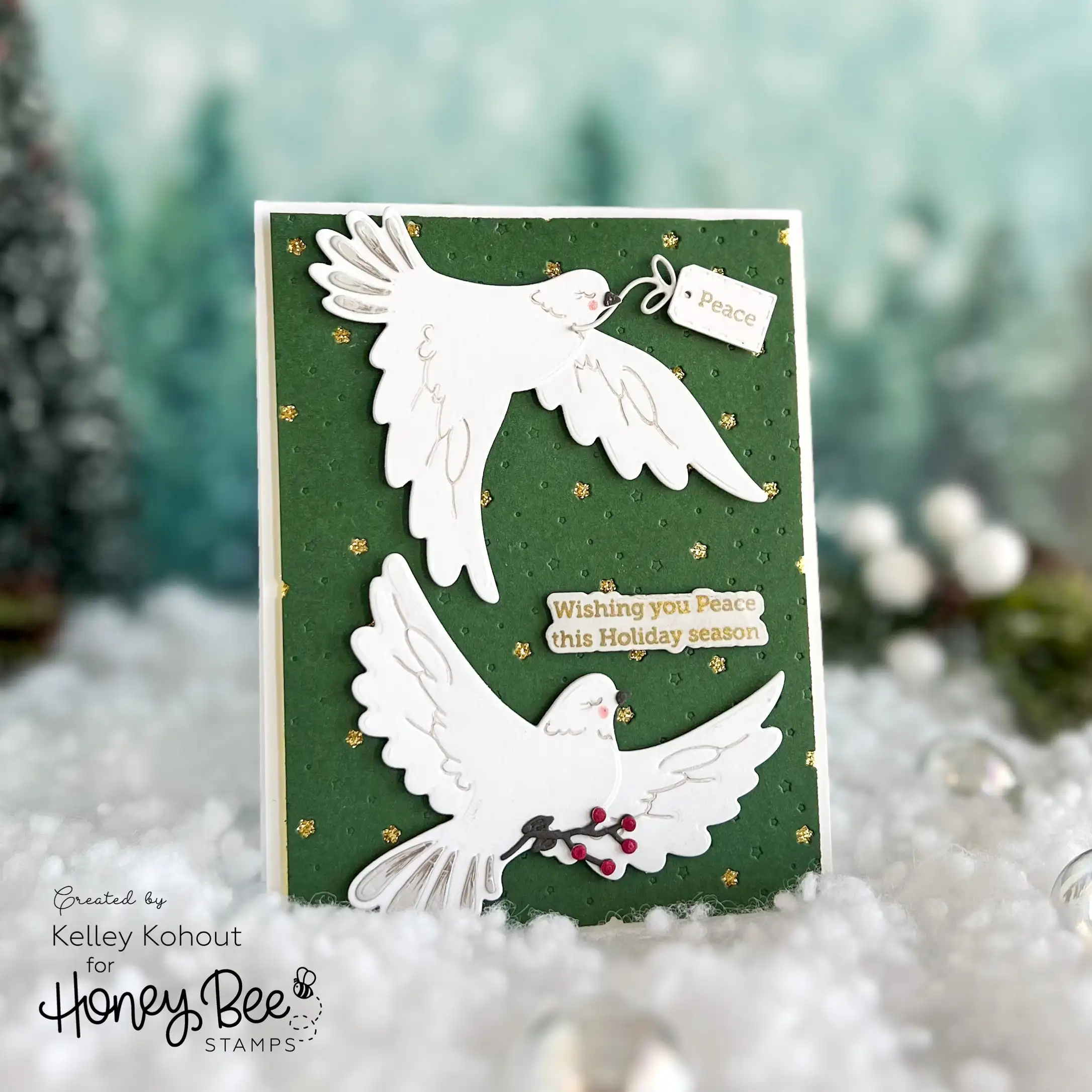 honeybee stamps Holiday Wishes Metal Cutting Die And Stamps Scrapbooking Background DIY Decoration Craft Embossing Stencil