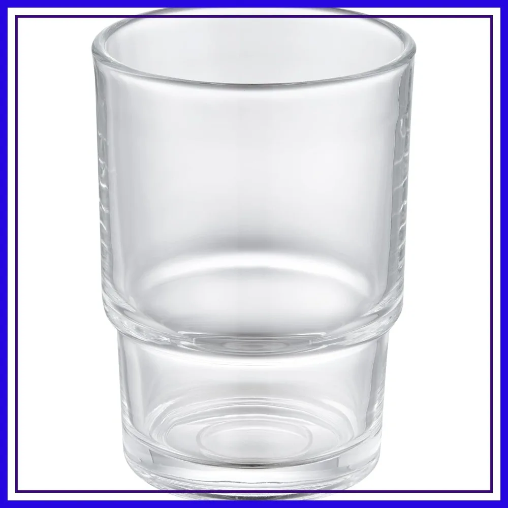 

Glass Toothbrush Holder Cup, Clear Bathroom Tumbler for Toothpaste & Mouthwash, Multipurpose Drinking Glass