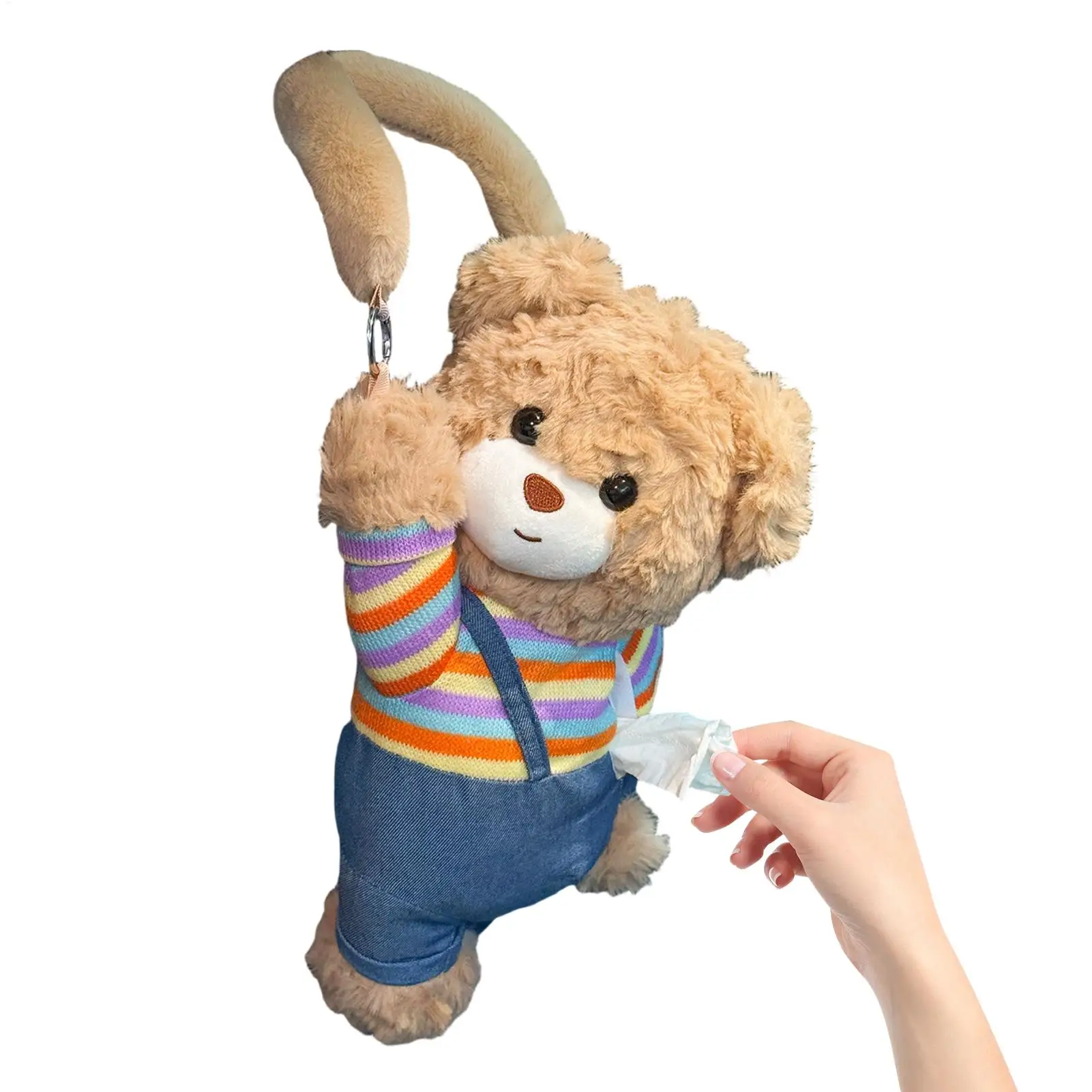 

Tissue Box For Car Stuffed Bear Vehicle Napkin Dispenser Stuffed Tissue Holder For SUVs RVs Sedans Trucks Drivers Car Owners