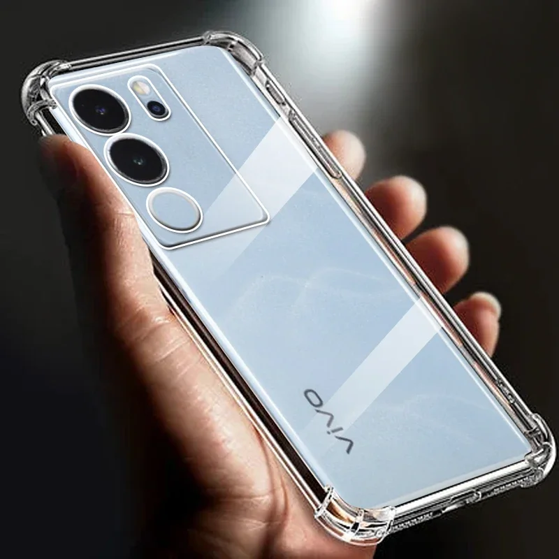 Thickened Airbag Shockproof Clear Soft Tpu Phone Case For vivo V29 Pro 5g case Transparent Back Cover Y100 Y200 pro funda cases