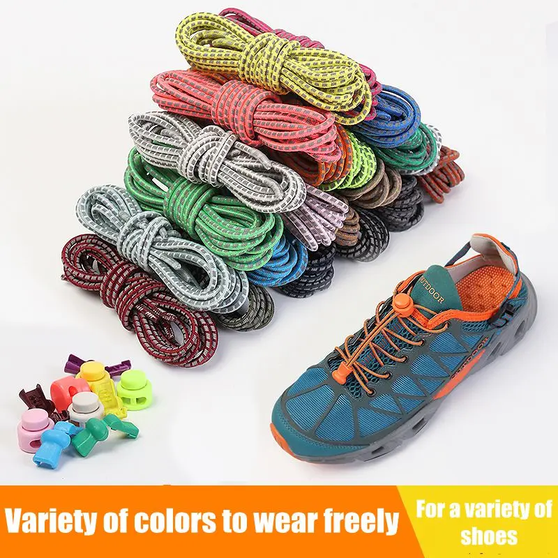 1pair of reflective elasticstretch shoelaces shoelaces brand non-laced shoelaces outdoor sports tennisshoes accessories shoelace