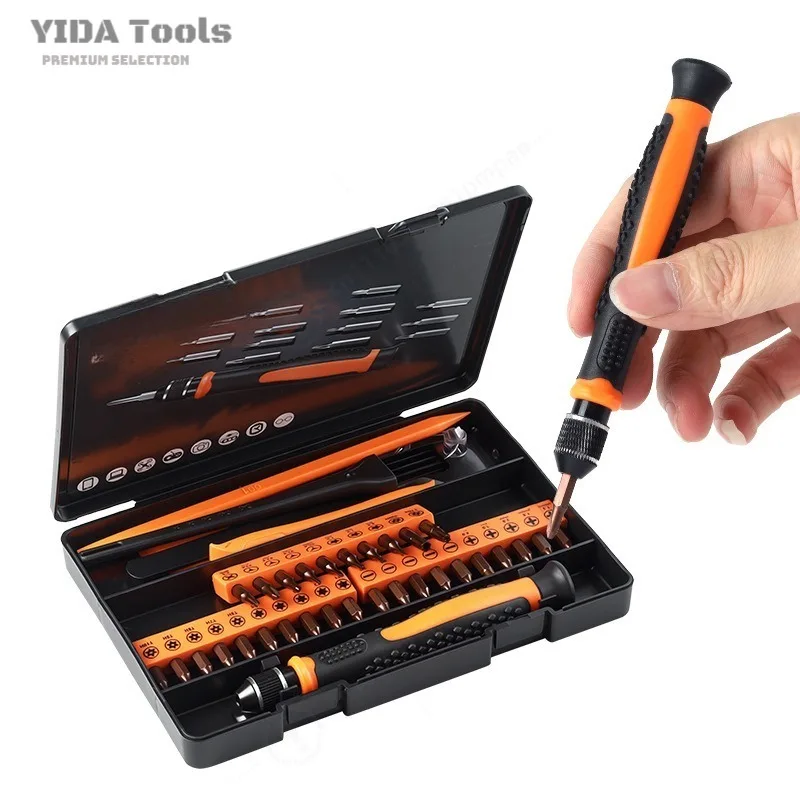 YIDA 40Pcs S2 Steel Screwdriver Bit Set, Multi-purpose Digital Repair Kit For PC, Mobile Phone Maintenance Hand Tools