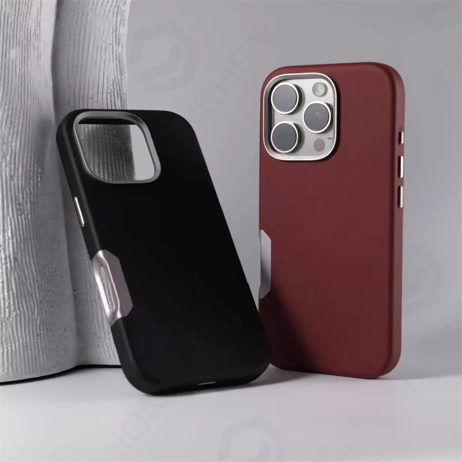 For Magsafe Leather High Quality Alloy Camera Button Magnetic Case For iPhone 16 Pro Max 16pro Wireless Charge Shockproof Cover
