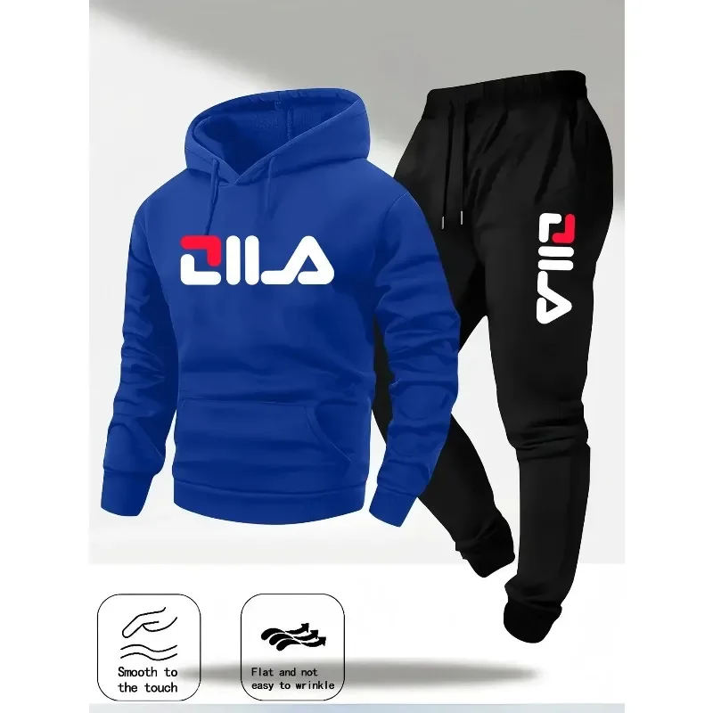 A comfortable 2-piece set of hooded sweatshirts and sweatpants for men and women in the Spring and Autumn of 2025