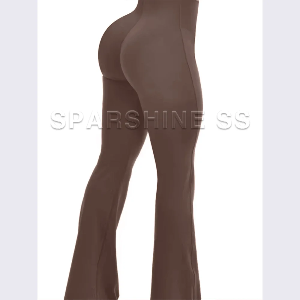 Damen High-Waist Flare-Yogahose mit Bauchkontrolle, Dehnbare Bootcut-Leggings für Workout, Yoga & Freizeitkleidung – Detail 9