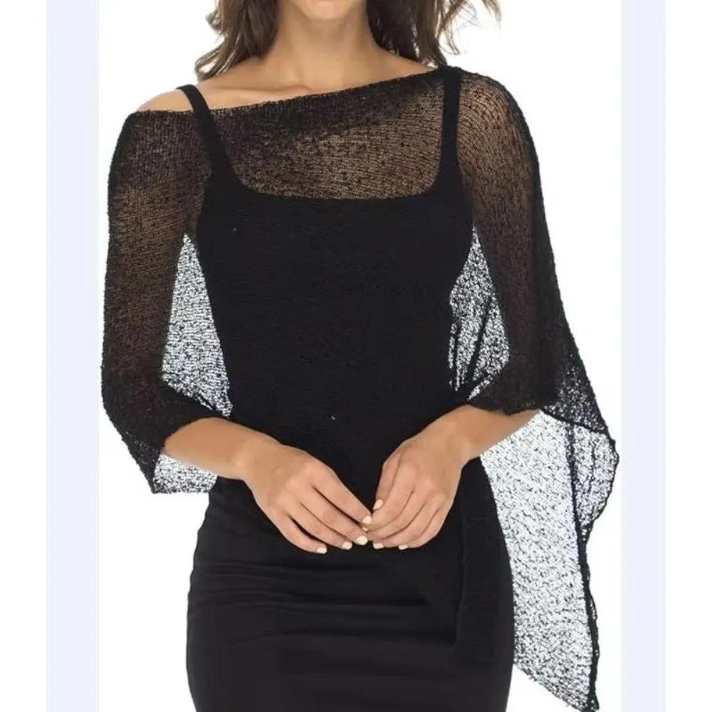 

New Off Shoulder Women Knit Cover-up Irregular Loose Cardigan Triangle Hem Pullover Beach Tops Summer