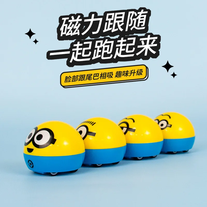 Minions Magnetic Pull Back Car Despicable Me Doll Styling Ornaments Children'S Toy Car Egg Twister Children'S Toys